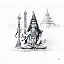 lord shiva and Parvati  tattoo design idea