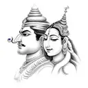 lord shiva and Parvati  tattoo design idea