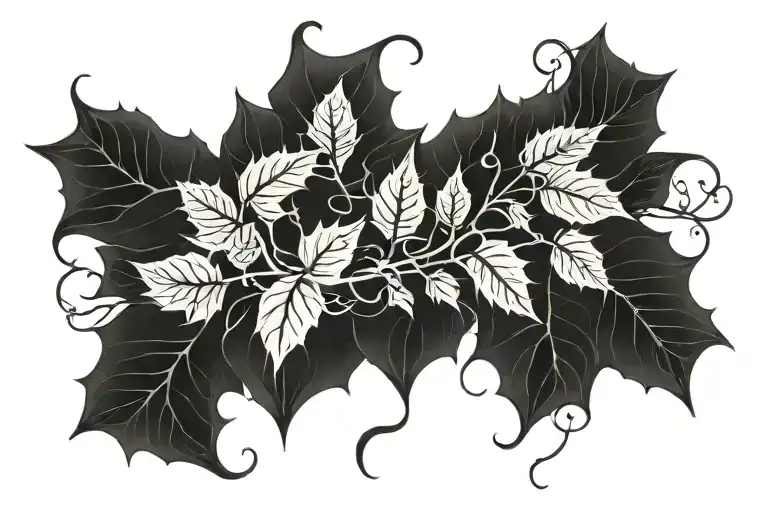 Posion ivy vines wrapped with thorns intertwined tattoo design idea