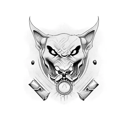 Pantera negra emergindo de uma xícara de café tattoo design idea