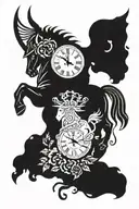 Trojan clock tattoo design idea
