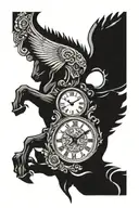 Trojan clock tattoo design idea