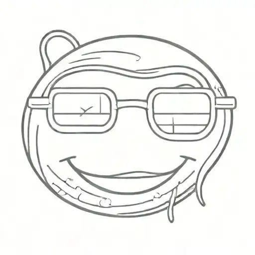 bob and sunglass smiley emoji tattoo design idea