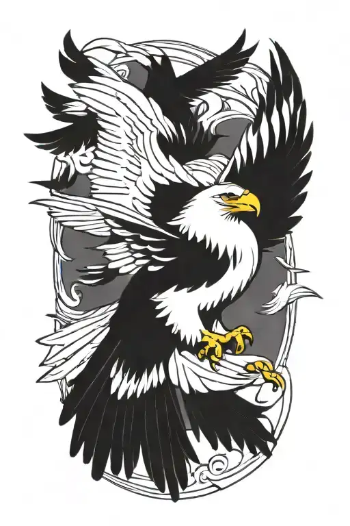 eagle flying tattoo design idea