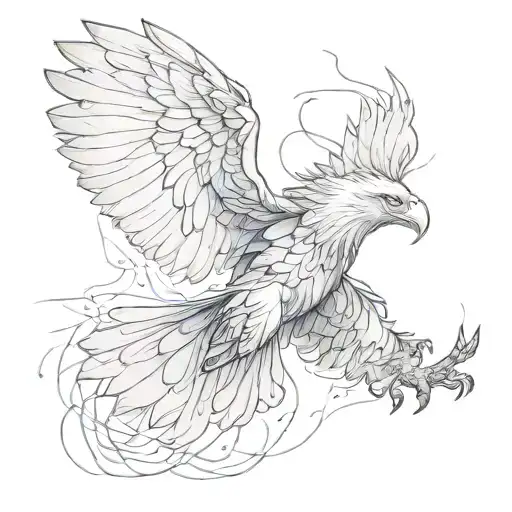 eagle wings spread tattoo design idea