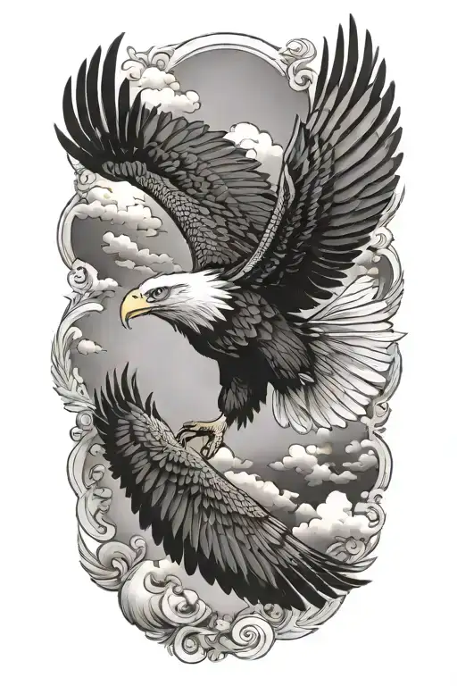 eagle soaring tattoo design idea