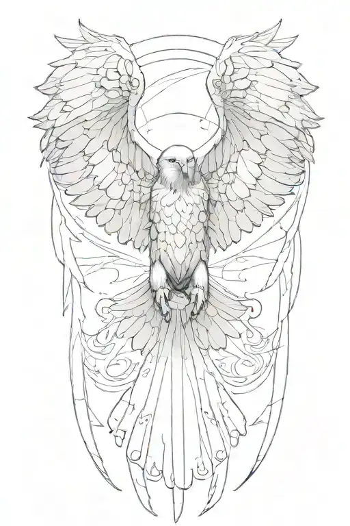 eagle wings spread tattoo design idea