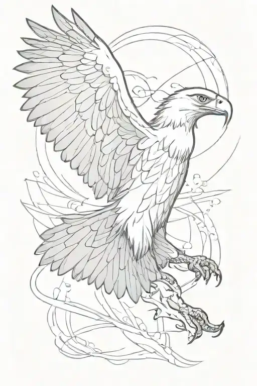 eagle flying tattoo design idea