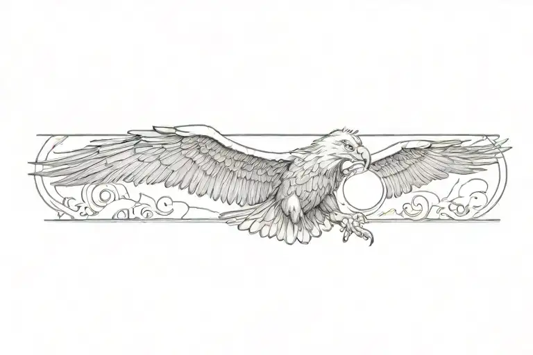 eagle and sun tattoo design idea