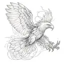 eagle wings spread tattoo design idea