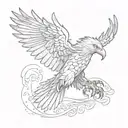eagle wings spread tattoo design idea