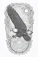 eagle and sun tattoo design idea