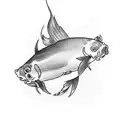 two carps koi tattoo design idea