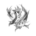 two carps koi tattoo design idea