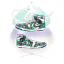 sneakers nike air jordan with traditional flowers tattoo design idea