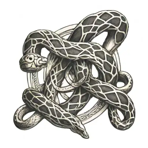A dollar sign intertwined with a snake, representing your love for money and strength tattoo design idea