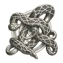 A dollar sign intertwined with a snake, representing your love for money and strength tattoo design idea