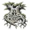 greatful dead oak tree tattoo design idea