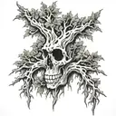 greatful dead oak tree tattoo design idea