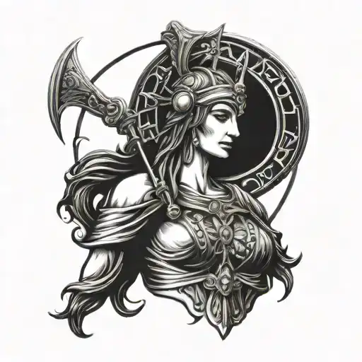 goddess Athena tattoo design idea