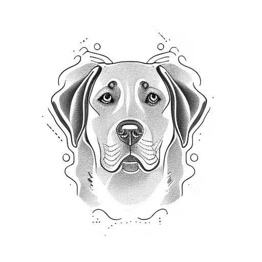 labrador retriever  face  tattoo design idea