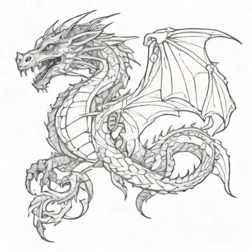 dragon cyber sigilism tattoo tattoo design idea