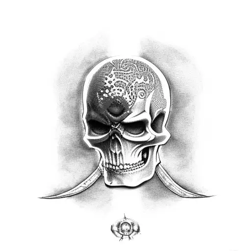 red skull tattoo design idea