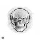 red skull tattoo design idea