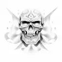 red skull tattoo design idea