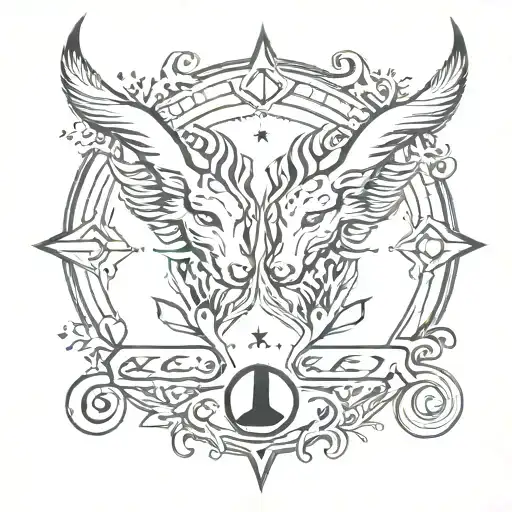 Capricorn and Leo sign incorporated tattoo design idea