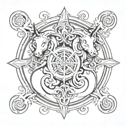Capricorn and Leo sign incorporated tattoo design idea