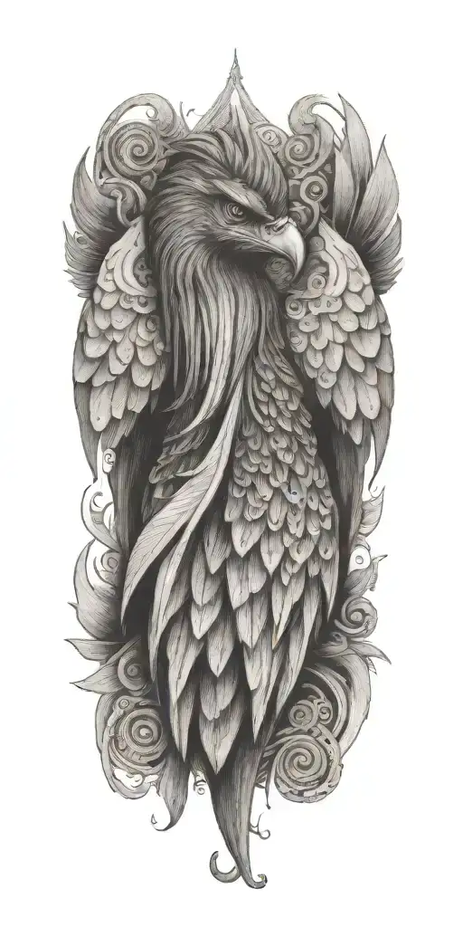 Leo and a Phoenix bird tattoo design idea
