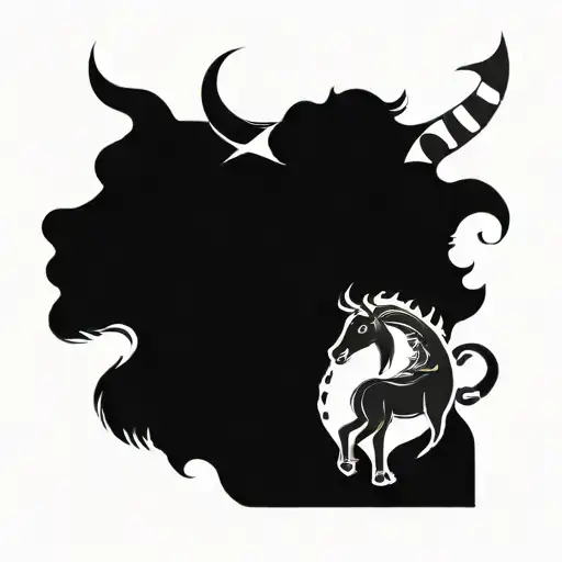 Puzzles Piece combing Capricorn and Leo constellation tattoo design idea