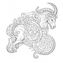 Capricorn and Leo sign incorporated tattoo design idea