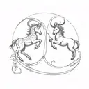 Capricorn and Leo sign incorporated tattoo design idea