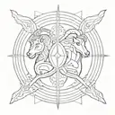 Capricorn and Leo sign incorporated representing tattoo design idea