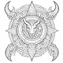Capricorn and Leo sign incorporated tattoo design idea