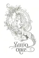 capricorn and leo caligraphy saying "you only live once tattoo design idea