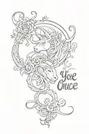 capricorn and leo caligraphy saying "you only live once tattoo design idea