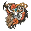 Capricorn and Leo sign incorporated representing family tattoo design idea