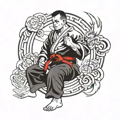 Brazilian jiu jitsu Black Belt tattoo design idea