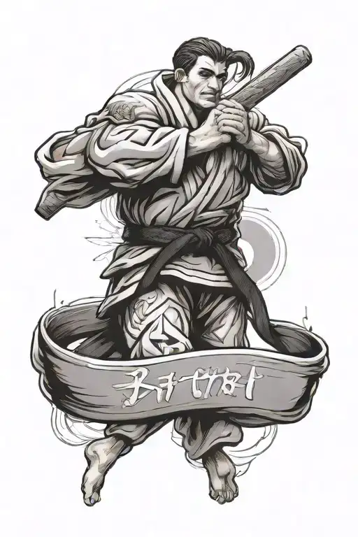 brazilian jiu jitsu black belt design on arm tattoo design idea