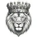 A angry lion with a crown on his head  tattoo design idea