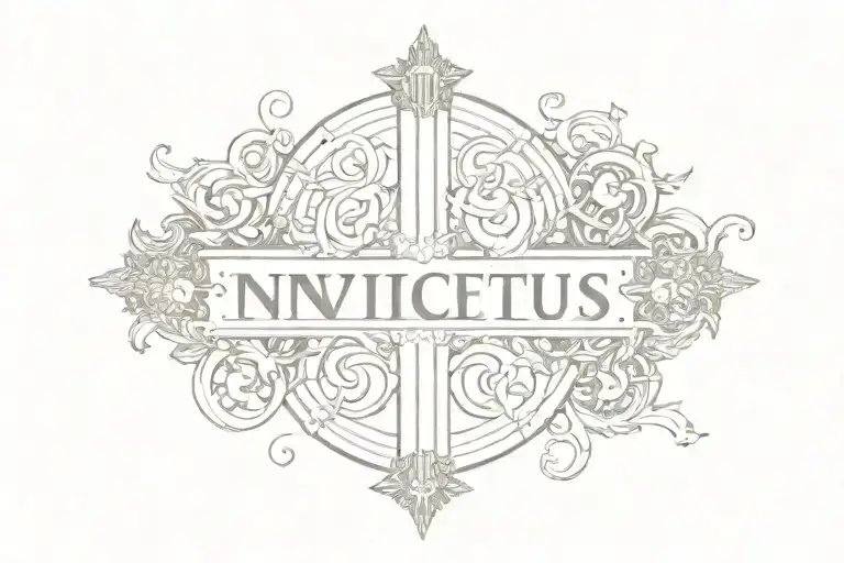 INVICTUS times new roman font tattoo design idea