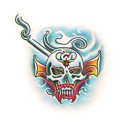  chili with secret initial KALI tattoo design idea