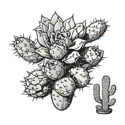 Western cactus tattoo design idea