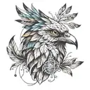 a neat tattoo from the ear to the neck and shoulder on the side in the form of a bird and scattered feathers from it  tattoo design idea