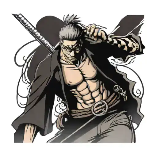 Roronoa Zoro one piece asura tattoo design idea