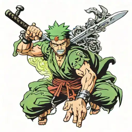 Roronoa Zoro one piece Asura tattoo design idea
