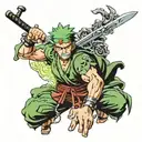 Roronoa Zoro one piece Asura tattoo design idea